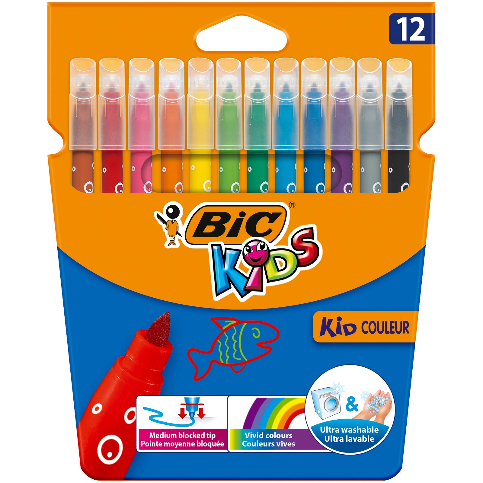 CARIOCA 12 CULORI ULTRALAVABILE KID COULEUR BIC CARIOCA 12 CULORI ULTRALAVABILE KID COULEUR BIC